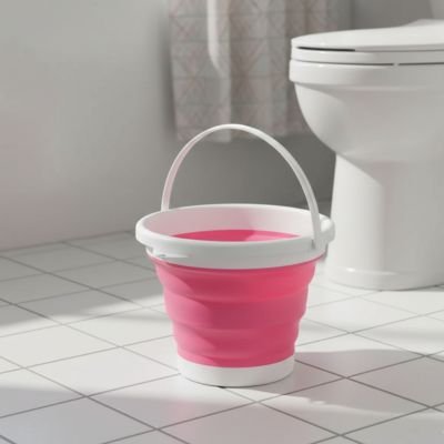 Seau pliable couleur rose
