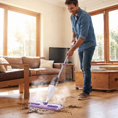 balai à vapeur qui transforme nettoyage