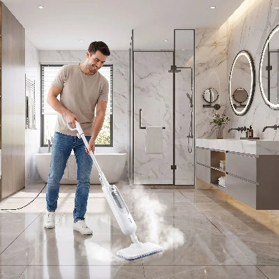 Balai vapeur nettoyage sain salle bain