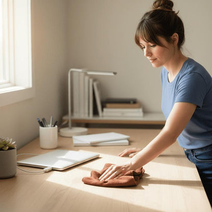chiffon microfibre nettoie bureau travail