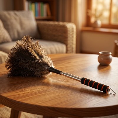 plumeau telescopique sur table