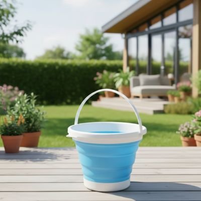 Seau rond sur terrasse