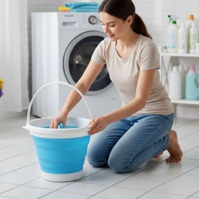 Seau round pour laver linge