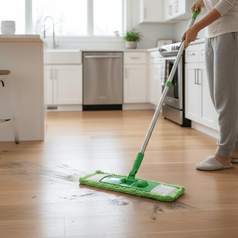 serpillere balai verte nettoyage cuisine